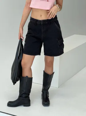 Joy Mood Mika Carpenter Denim Shorts Washed Black