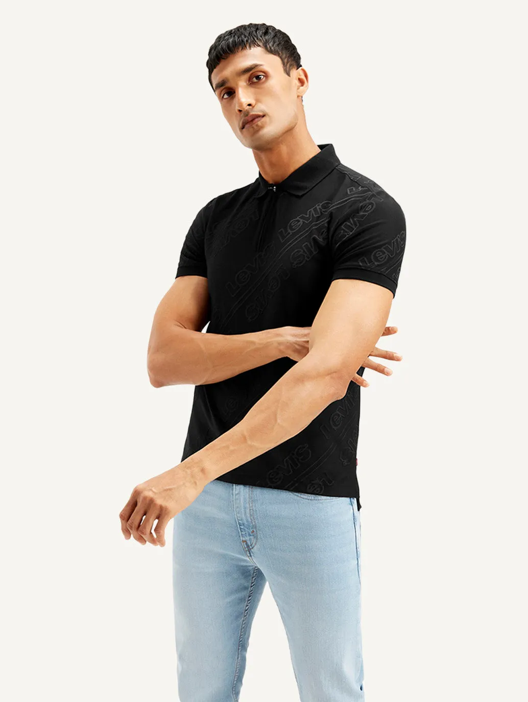 Men's Brand Logo Slim Fit Polo T-shirt Eco Friendly Dye Athletic Fit