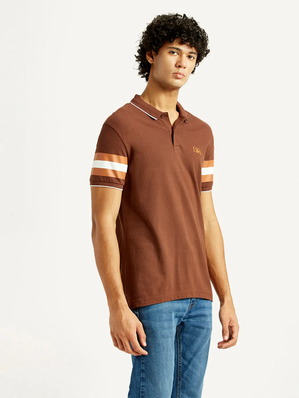 Ventilated Side Panels Men's Pure Cotton Slim Fit Polo T-shirt