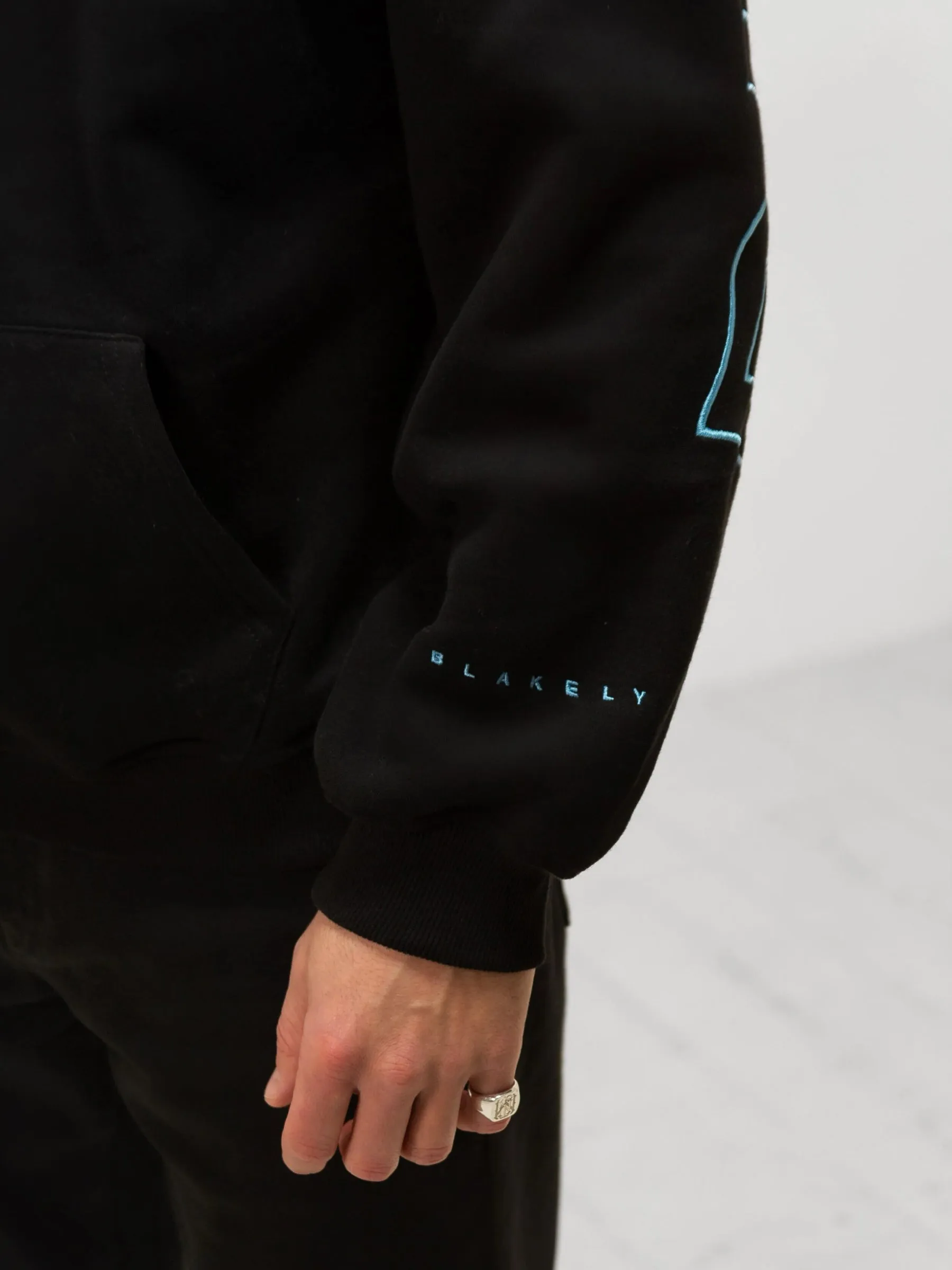 Outdoor Energy senior option Embroidered Idris Oversized Hoodie - Electric Blue