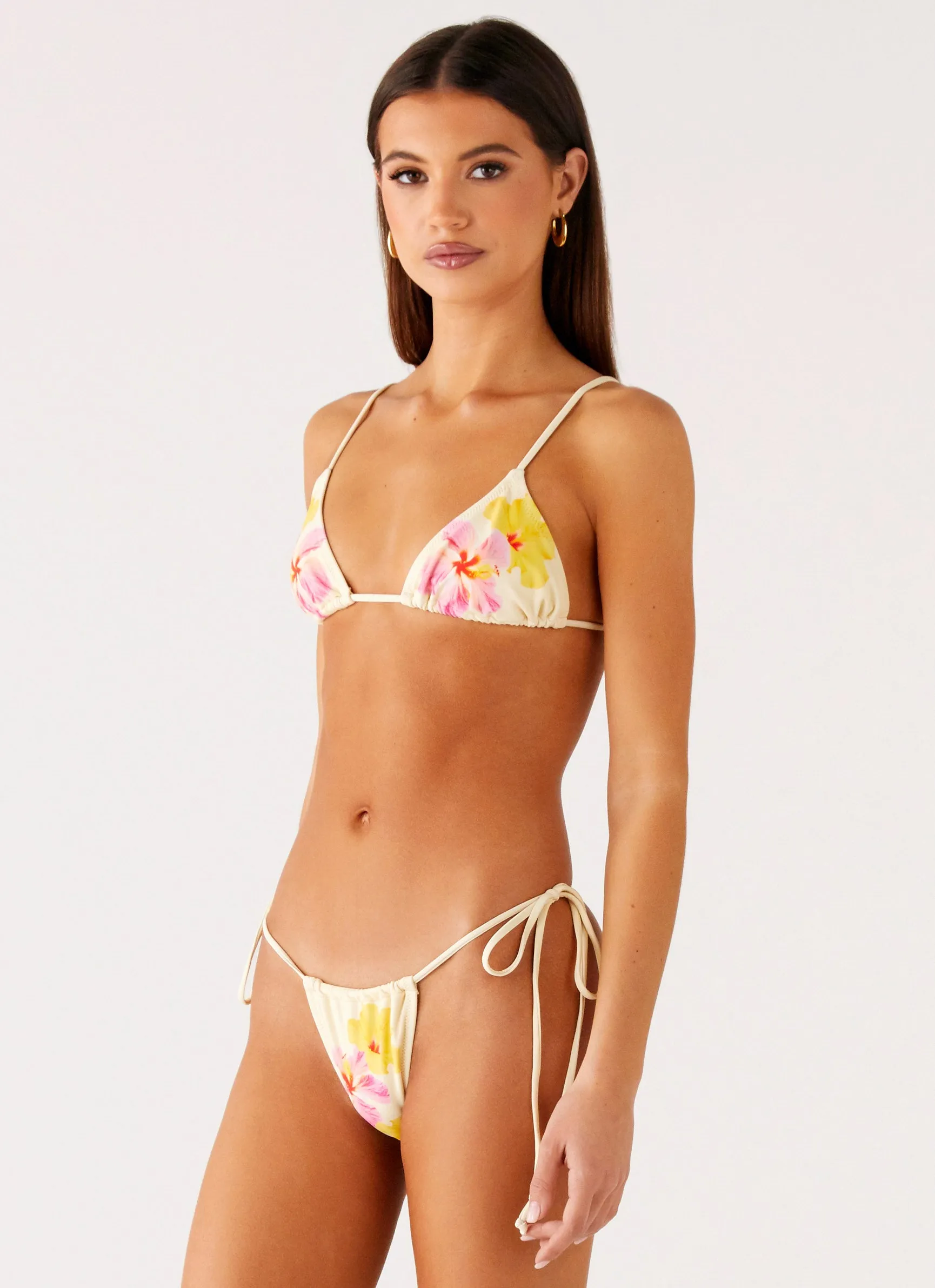 Cruelty Free Quick Release Buckle Closure Soffa Bikini Top - Yellow Flower