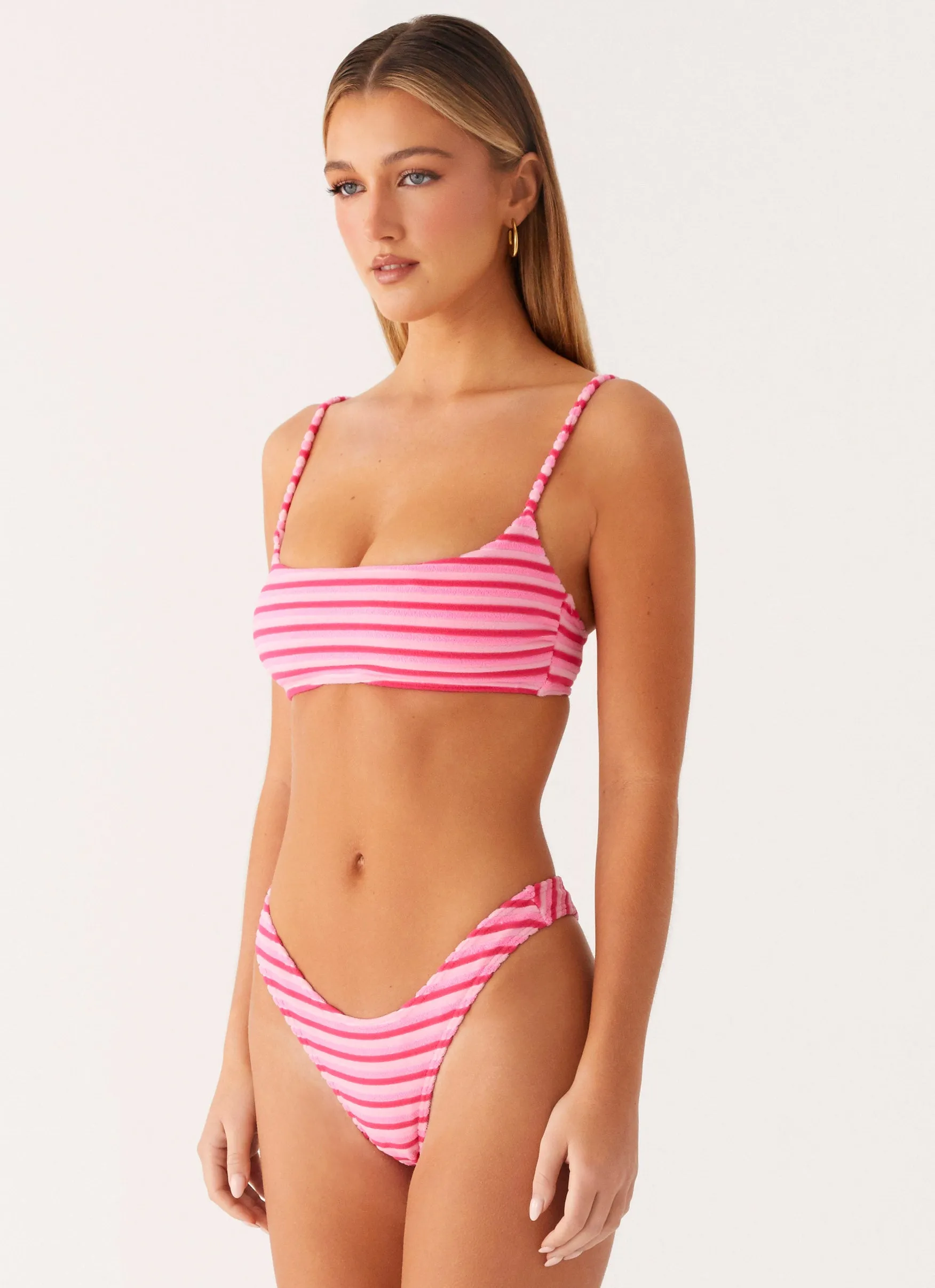 Odor Resistant Fabric Mauritius Bikini Bottoms - Pink Stripe