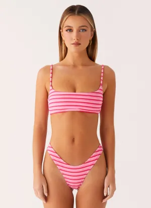 Effortless-Style Mauritius Bikini Bottoms - Pink Stripe