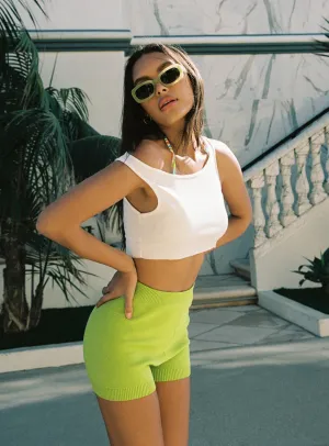 Trend Glow ZeroWasteProduction Rowen Basic Knit Shorts Green