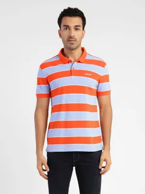 Breathable Stretch Men's Colorblock Polo T-shirt