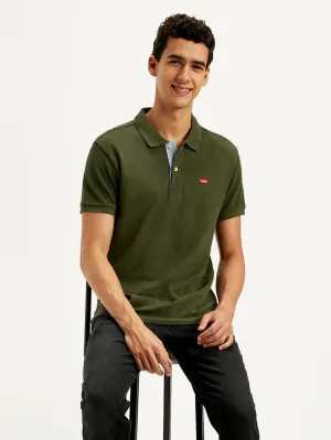 Men's Solid Slim Fit Polo T-shirt Travel Friendly ZeroIrritation Seams