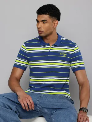Breathable Material Anti Odor Technology Men's Striped Polo T-shirt