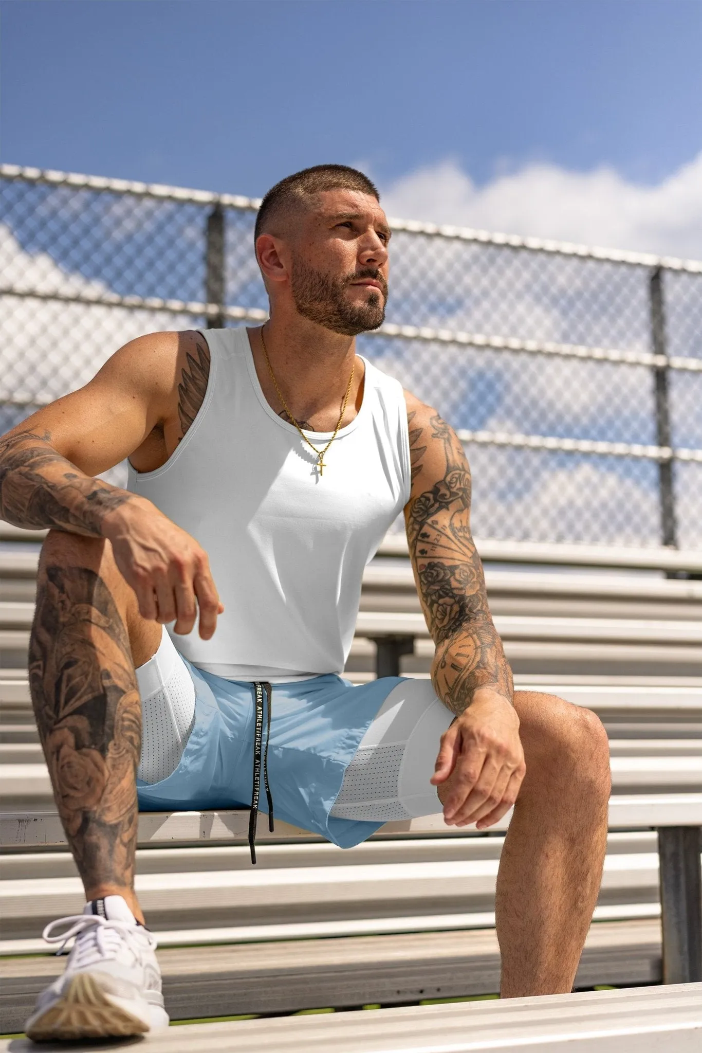 DoubleLayeredKnees [CORE] Training Shorts 4" - Cloud/White