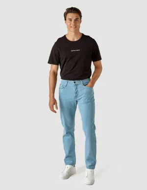 Classic Jeans Regular Bright Blue Textured Smart Casual Road Trip