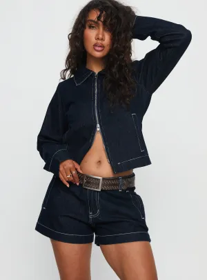 Yuritzi Denim Micro Shorts Indigo Lightweight Material Sun Protection Fabric