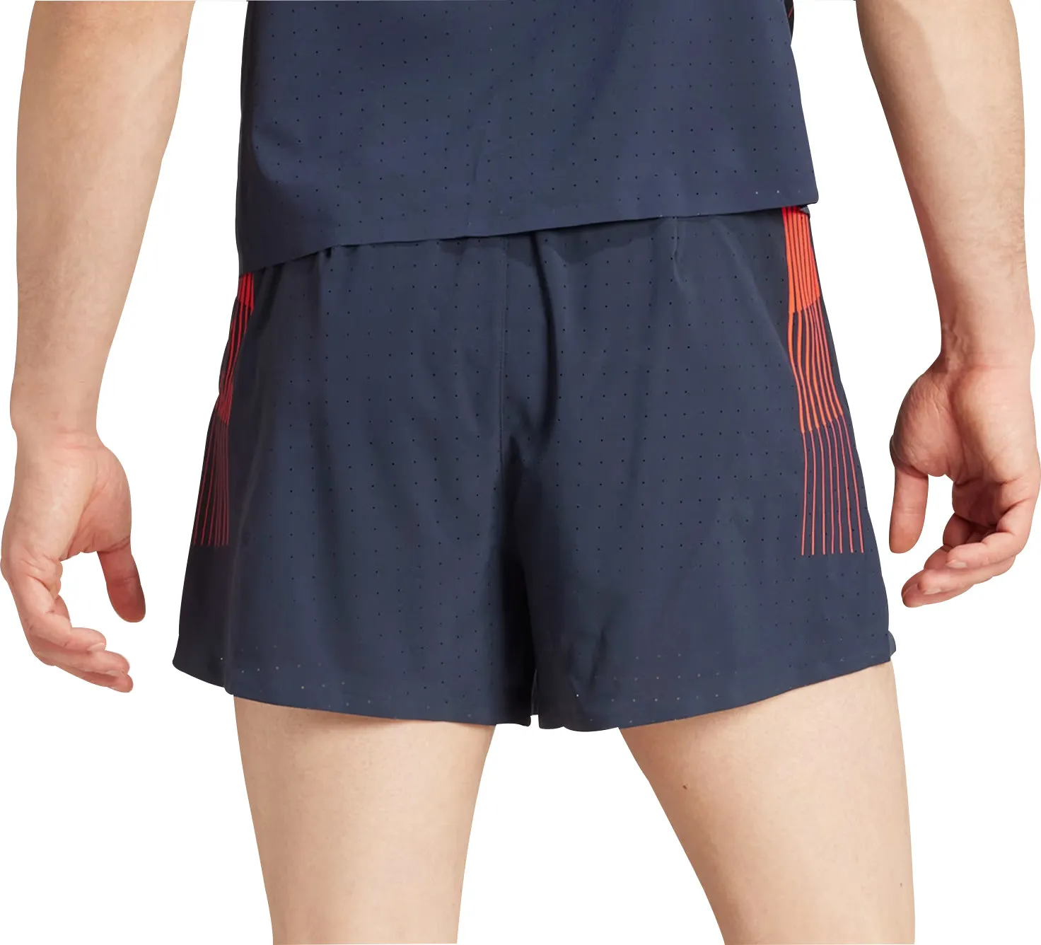 adidas Adizero Team GB Mens Split Running Shorts - Blue Linen shorts Gloves