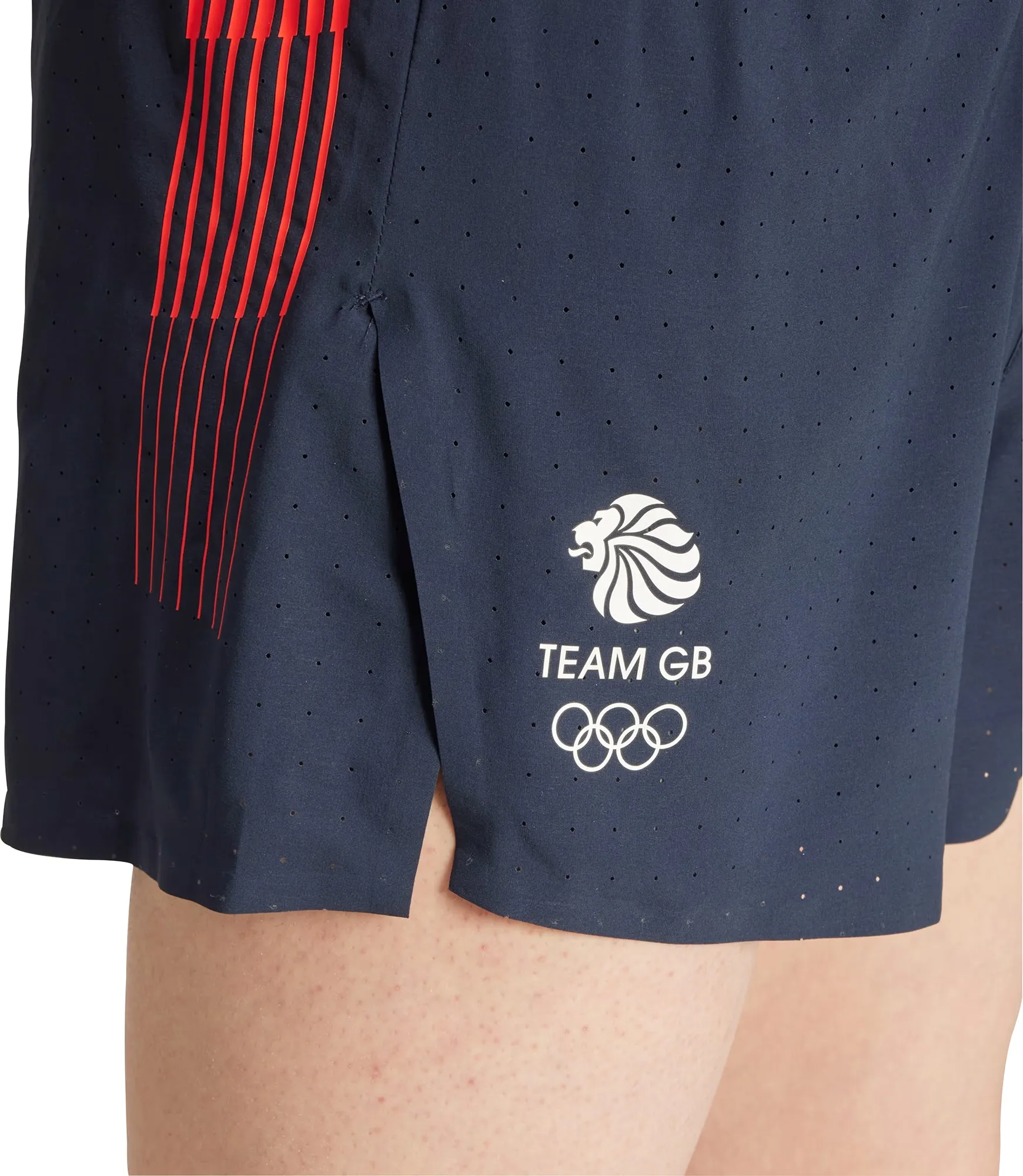Flame Retardant Coating adidas Adizero Team GB Mens Split Running Shorts - Blue