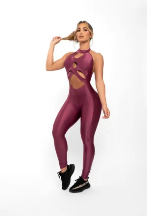 Bold Vivid Grape Ripped Butt Scrunchy Bodysuit