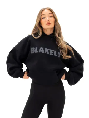 Studio Oversized Hoodie - Tonal Black College Essential