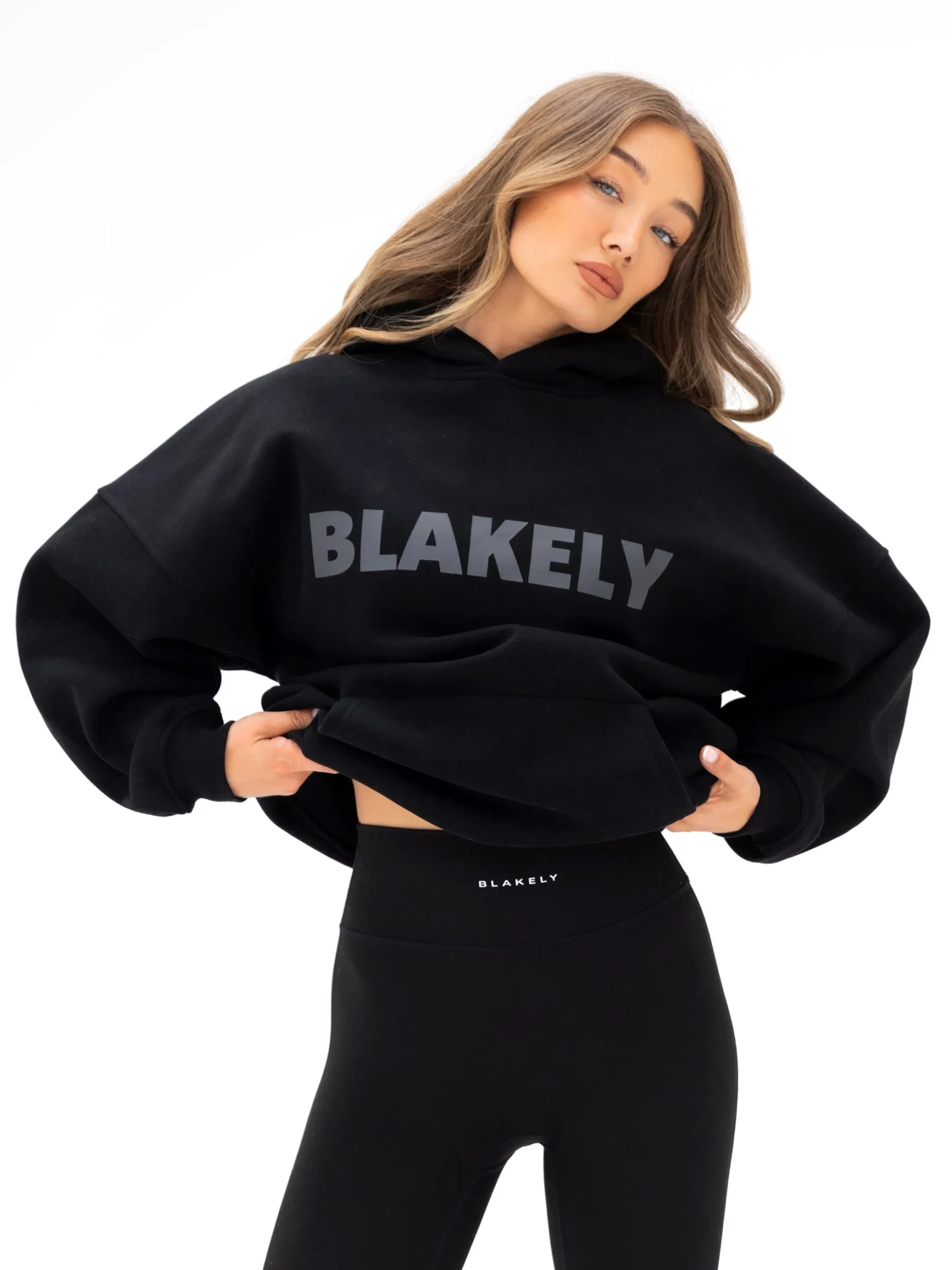 Studio Oversized Hoodie - Tonal Black earthy tone College Wear