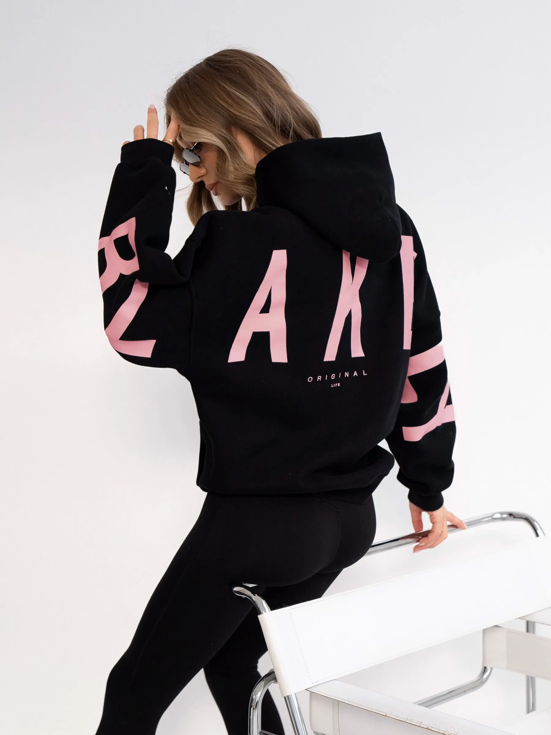 Functional Mobility Members Isabel Oversized Hoodie - Black & Pink