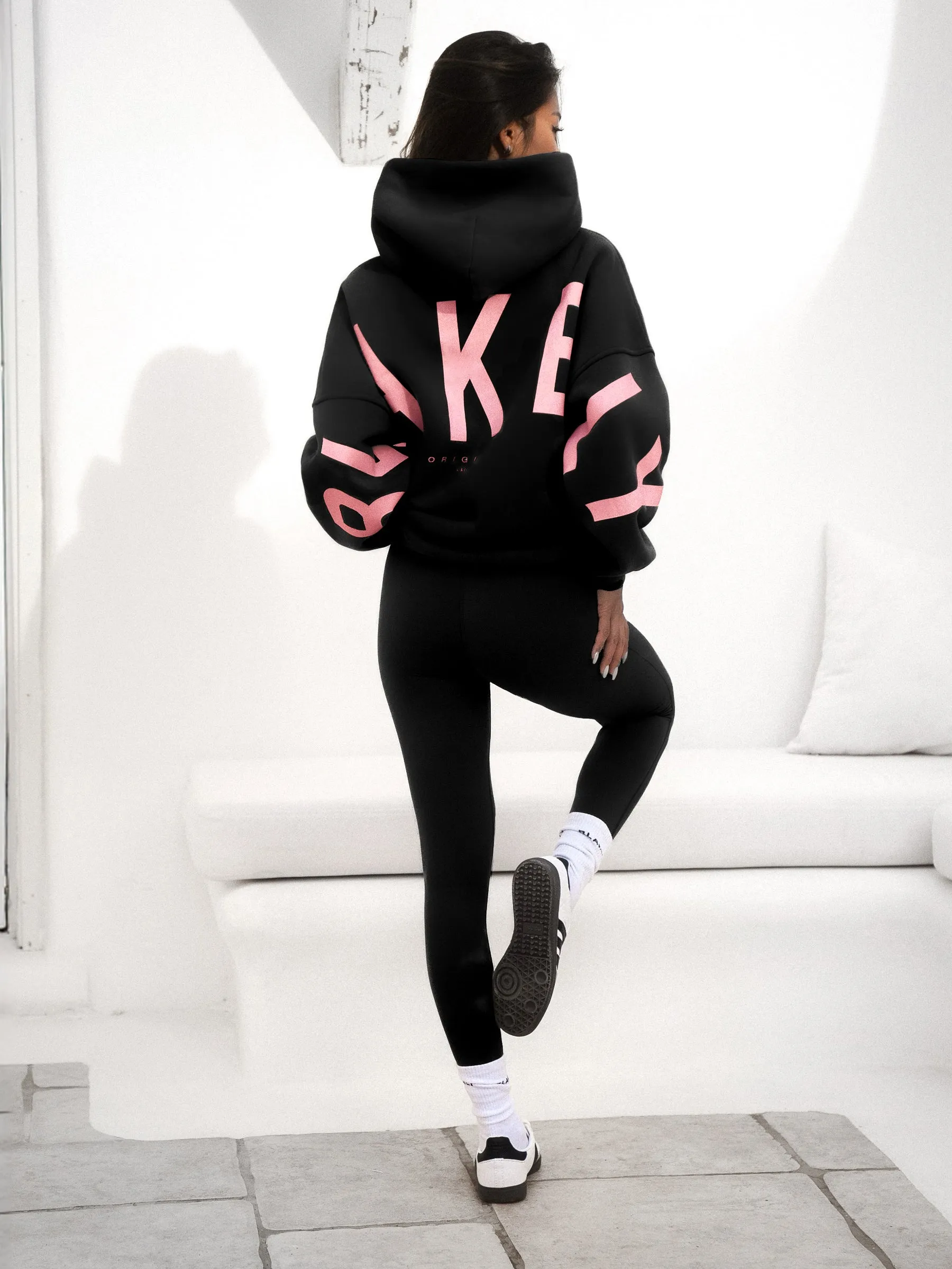 Members Isabel Oversized Hoodie - Black & Pink slim fit City Fashion