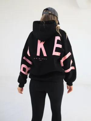 Members Isabel Oversized Hoodie - Black & Pink Semi Formal Winter Mode