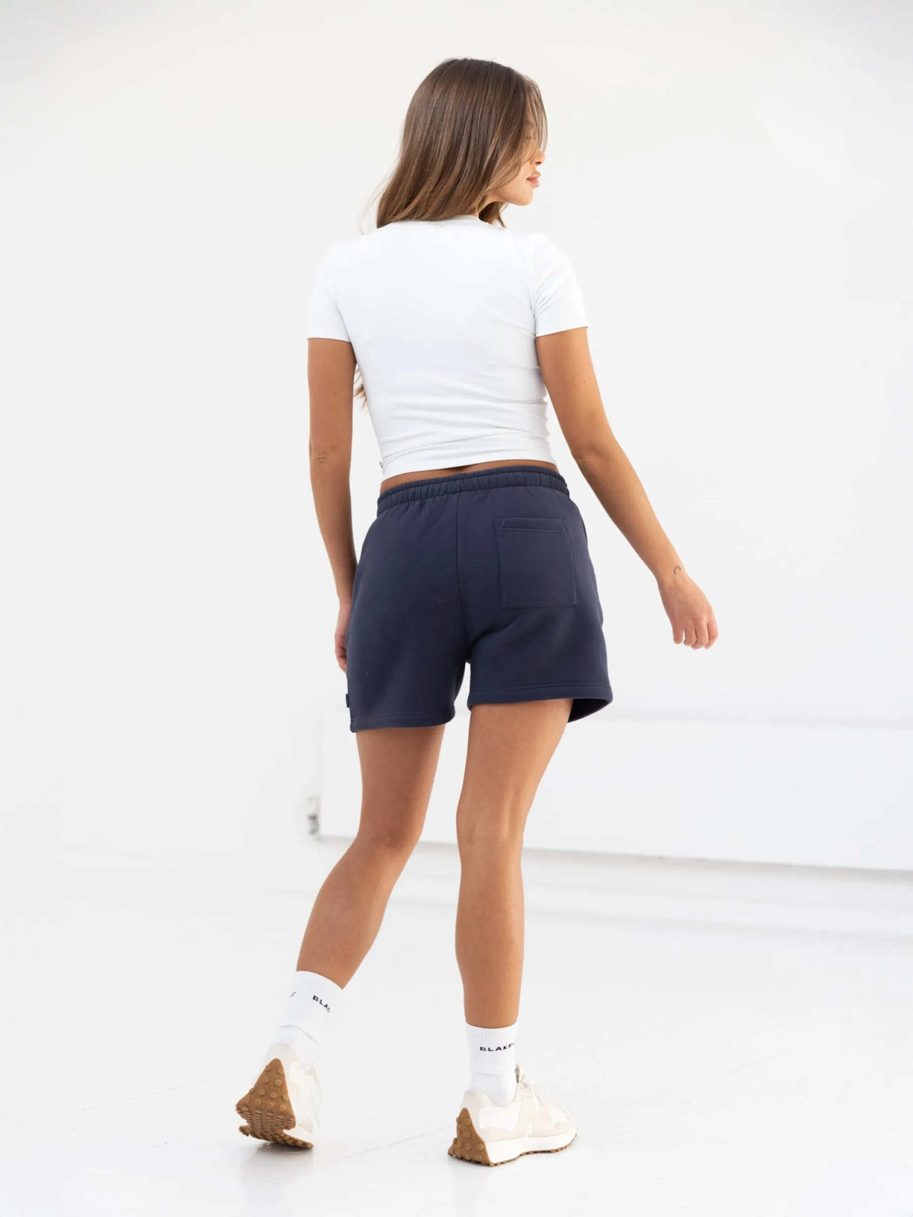 Cloud Print Jogger Shorts - True Navy Airflow channels Wrinkle resistant fabric