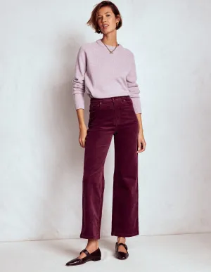5-Pocket Cord Column Jeans-Burgundy Road Trip Casual Friday Home Comfort Go To Outfit