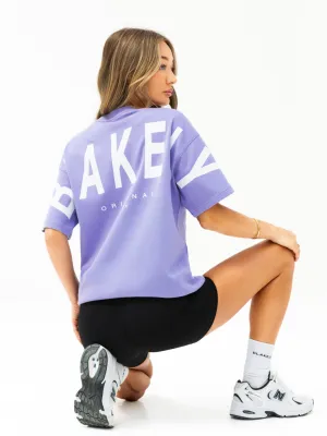 Soft Finish Reinforced Shoulder Isabel Oversized T-Shirt - Violet