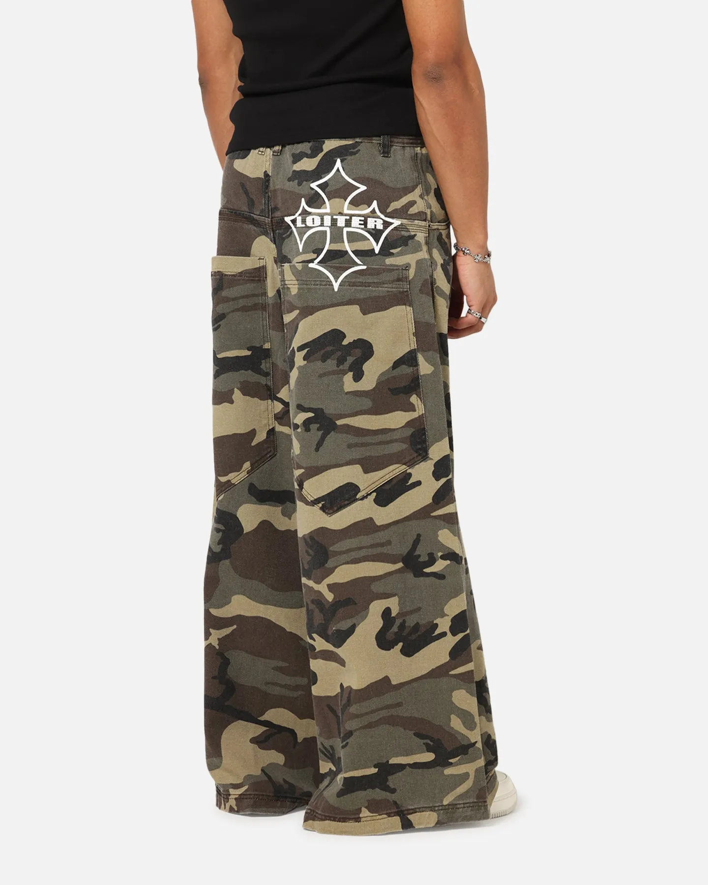 Loiter Skate Jeans Woodland Camo Layered Basics Clean Fit