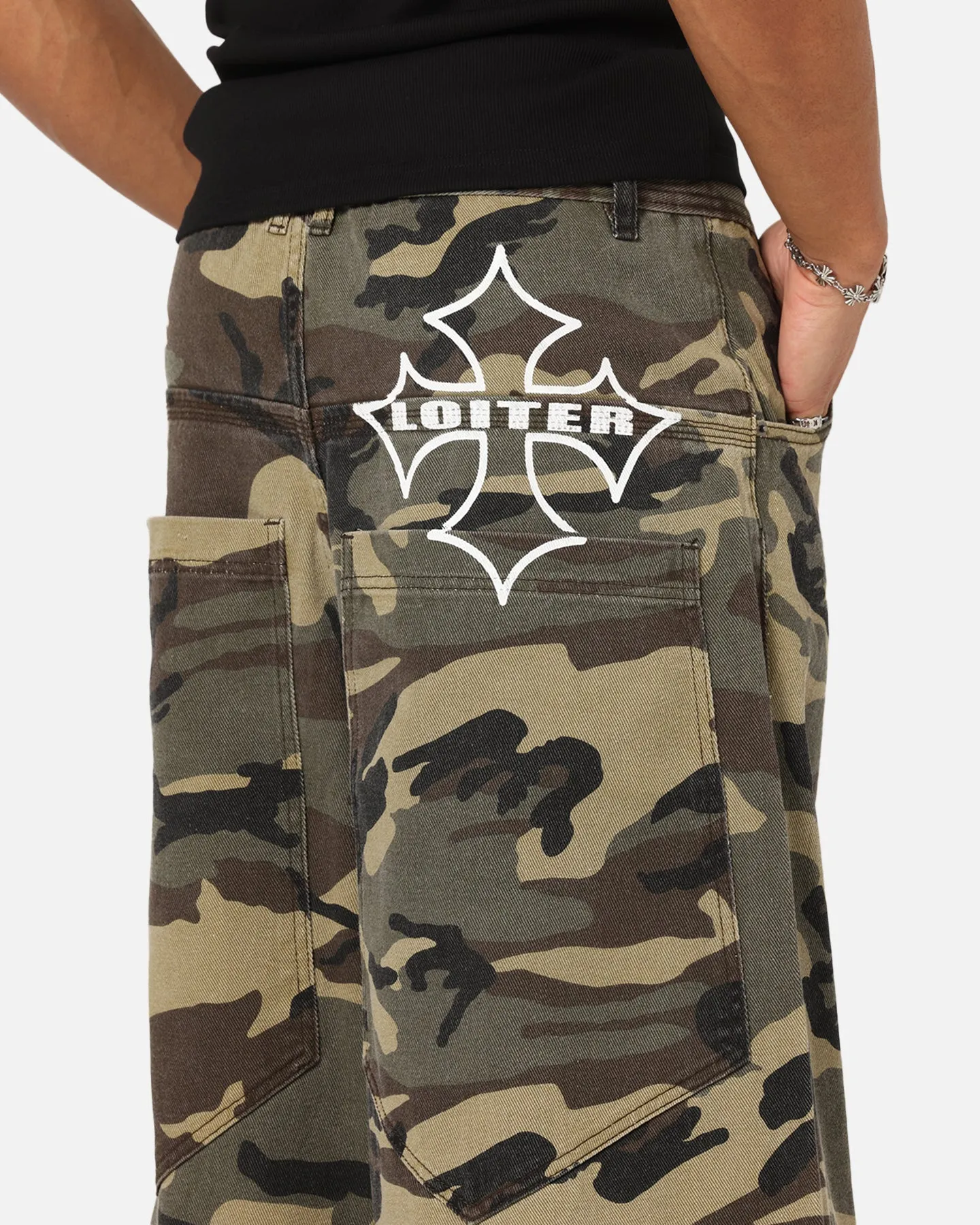 Loiter Skate Jeans Woodland Camo Edgy Design Modern Spring Mood