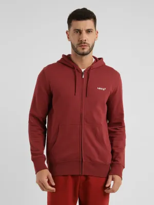 Men's Solid Hooded Sweatshirt Red Urban Spirit bus ride