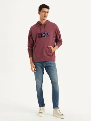 All Season Versatility Thermal Lined Men's Printed Maroon Sweatshirt