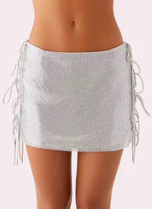 Fresh Combo Popstar Glomesh Mini Skirt - Silver