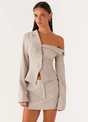Evening-Wear Soft Shape Vogue Low Rise Mini Skirt - Pebble