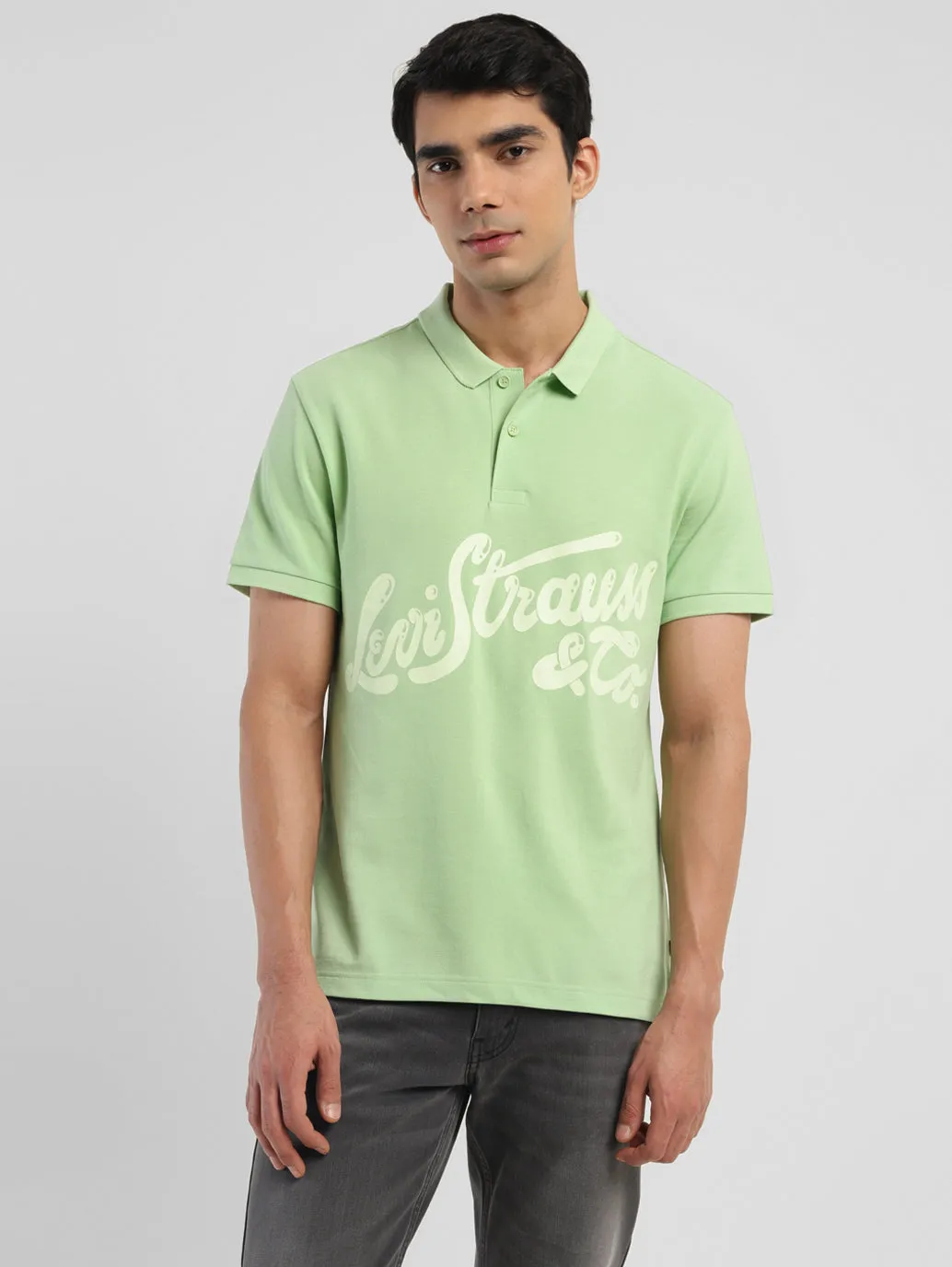 Men's Brand Logo Polo T-shirt Clubhouse Attire