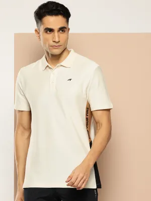 Reinforced Shoulders Graphical Panel Polo T-Shirt