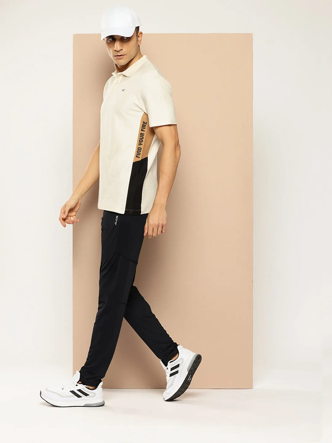 Graphical Panel Polo T-Shirt AntiStatic Fabric Treatment Oversized Silhouette