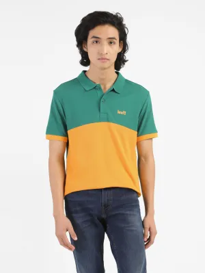 Men's Yellow Polo Collar T-Shirt HighDurability Yarn Casual Friday