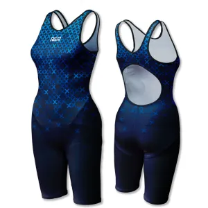 Crosswave Elegance Women's Open Back Kneeskin Tech Suit Swimsuit Anti Pilling Finish Anti Pilling Technology