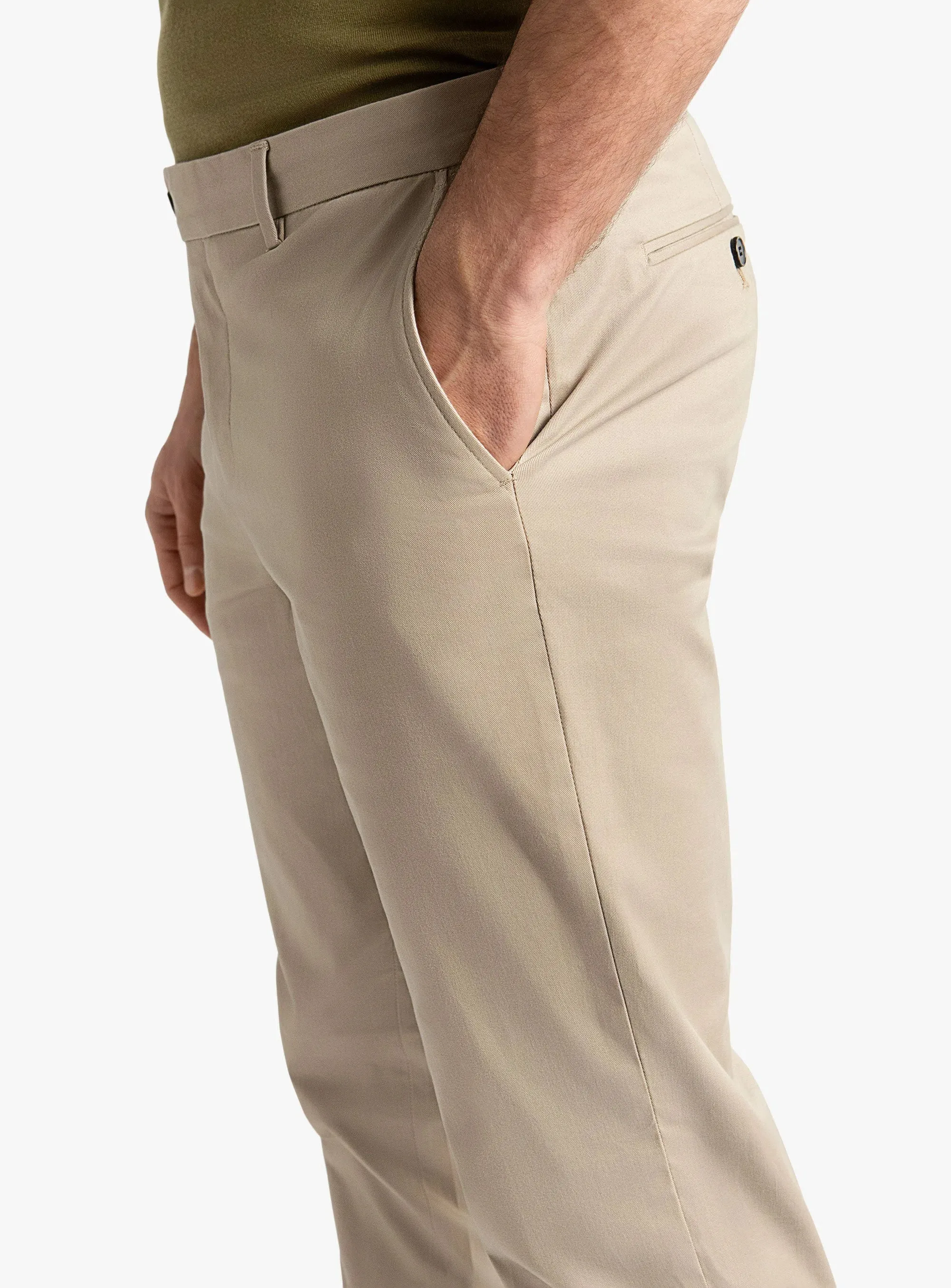 Brera Cotton Sand Chino Pants Mesh Lined