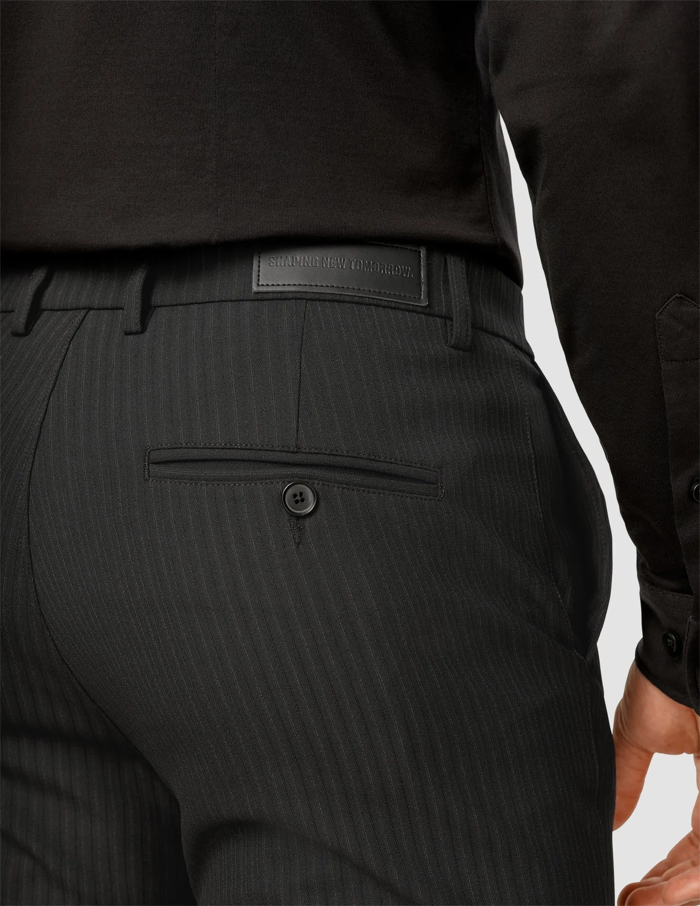 Essential Suit Pants Slim Asphalt Pinstripe Sustainable Material Blend