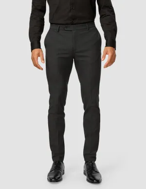 Essential Suit Pants Slim Asphalt Pinstripe AntiStaticLining TailoredSilhouette