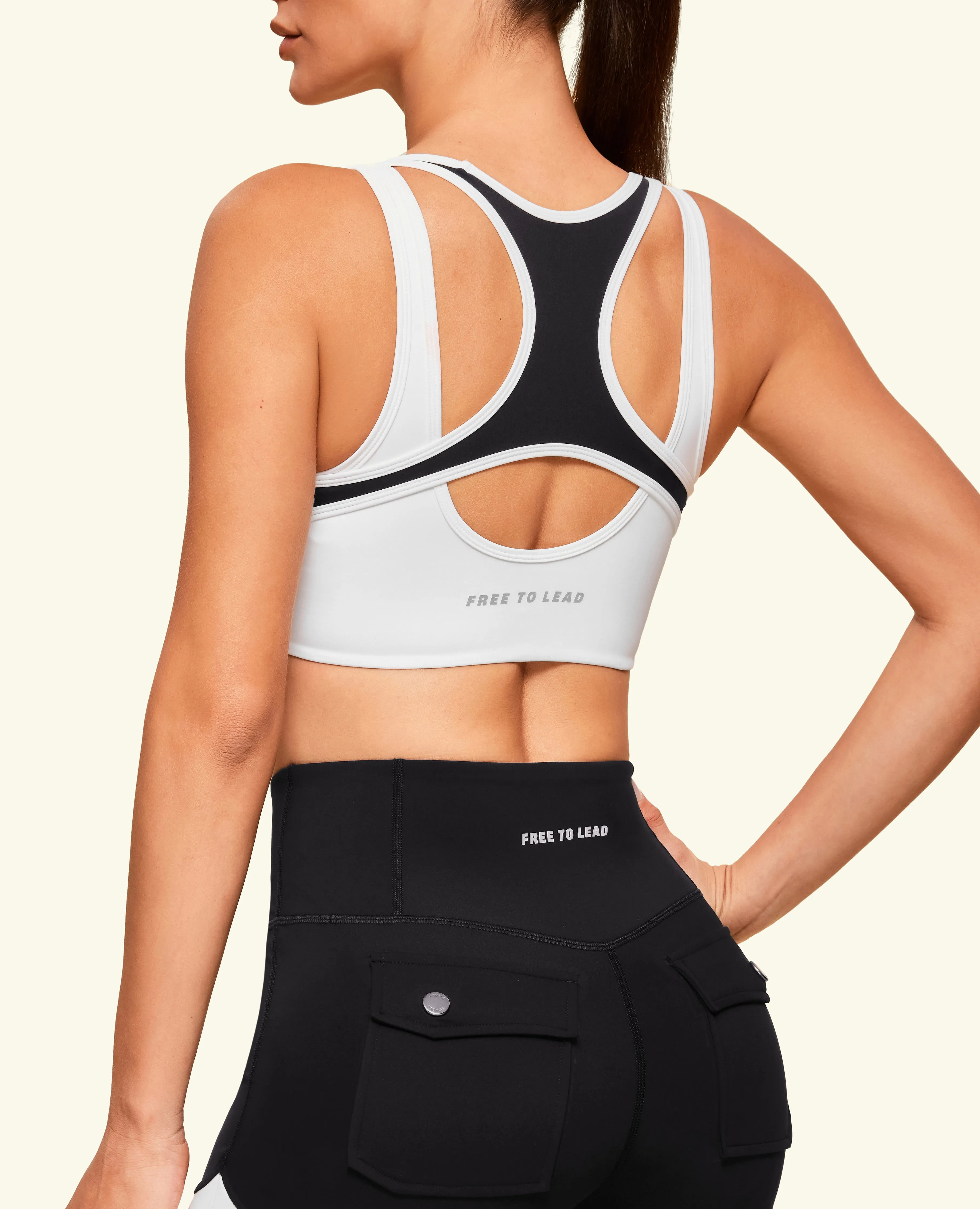 Hollow Active Sports Bra - White Breathable Cup