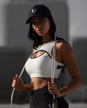 Anti-microbial Hollow Active Sports Bra - White