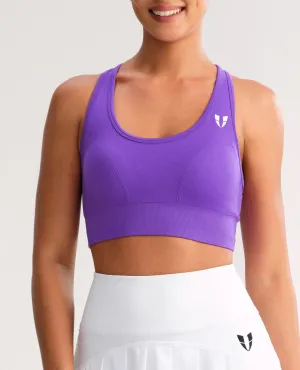Seamless Fitness Bra - Purple Supportive Back Breathable Cup