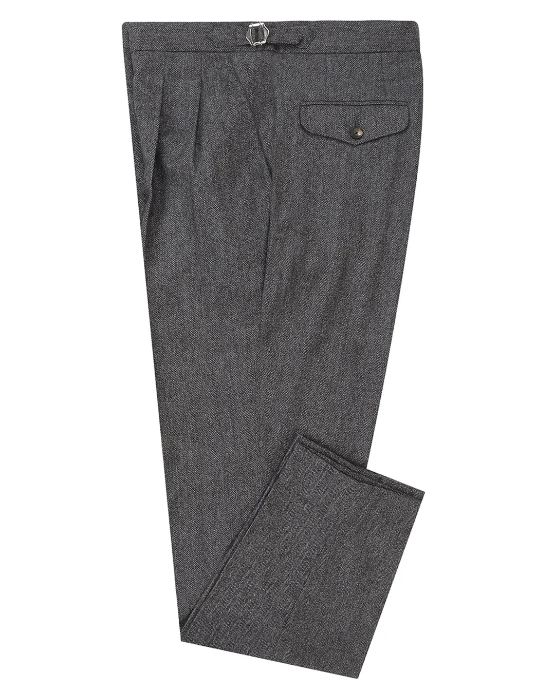 EThomas Charcoal Grey Harringbone Neutral Look