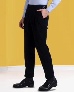 TemperatureRegulation EZS Pleated Black Washable Wool Pant