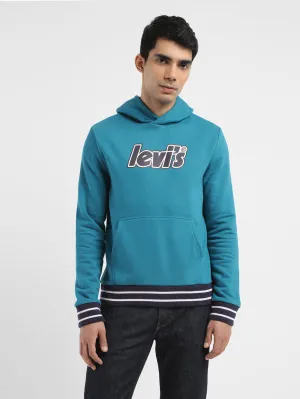 Men's Solid Blue Hooded Sweatshirt Yak like