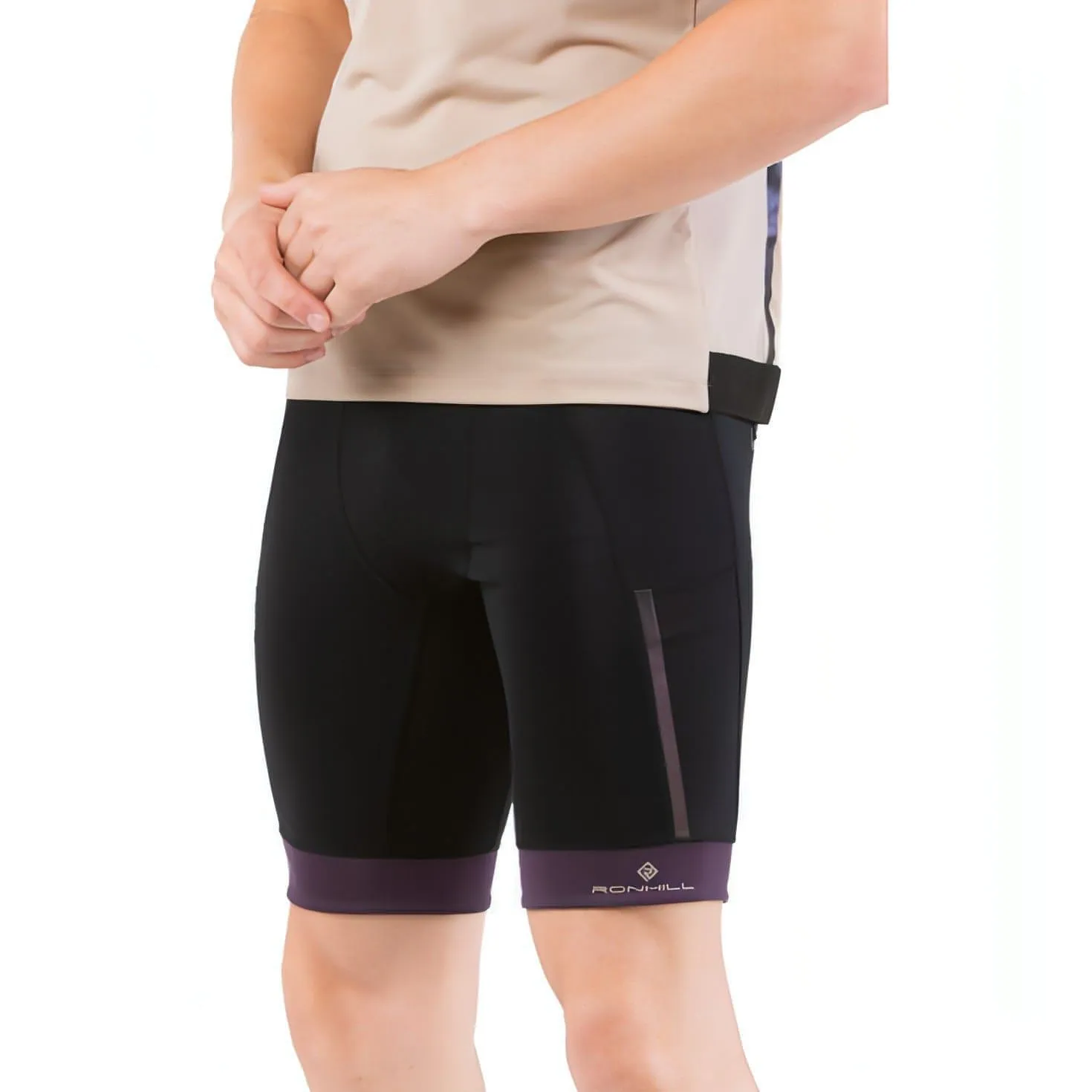 Camouflage Pattern Ronhill Tech Ultra 9 Inch Mens Short Running Tights - Black