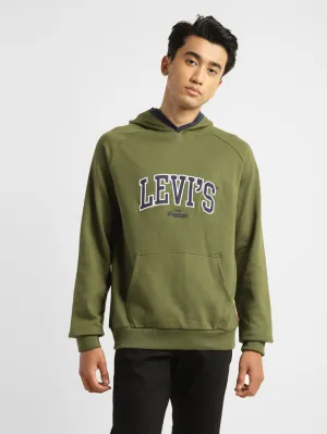 Men's Solid Green Hooded Sweatshirt Easy Care