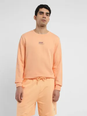 school setting Unisex Appeal Men's Solid Peach Crew Neck Sweatshirt