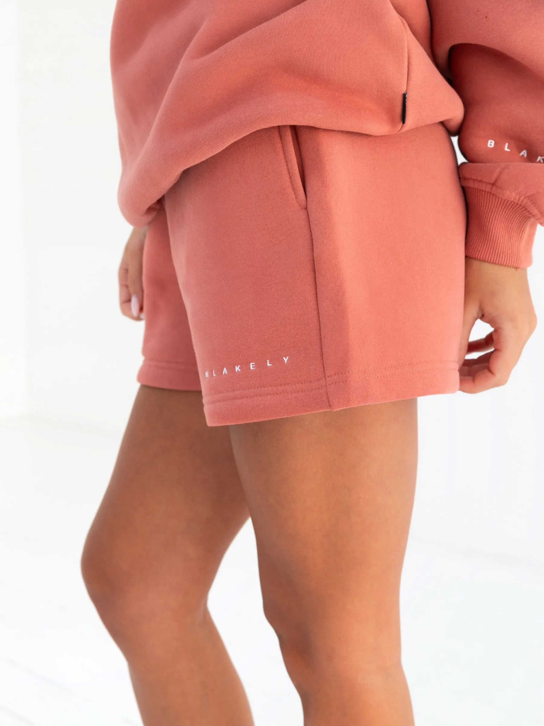 Isabel Jogger Shorts - Burnt Coral school wear Wrinkle-Resistant