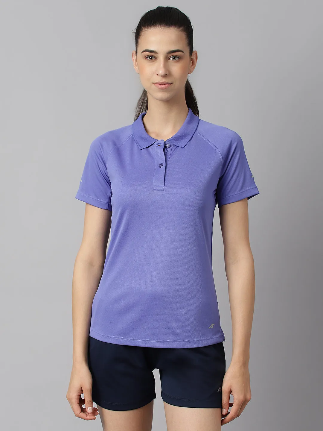 Alcis Women Iris Bloom Tech-Fit Anti-Static Soft-Touch Slim-Fit Training Polo T-Shirt Dimensional Stability Weave